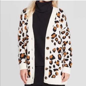 Who What Wear cheetah cardigan sweater